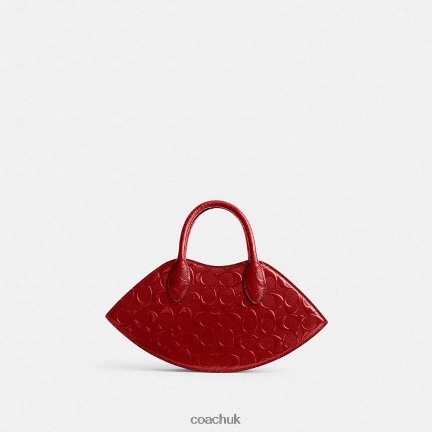 Coach Women LIP BAG IN SIGNATURE LEATHER B4/RED D0DL44239