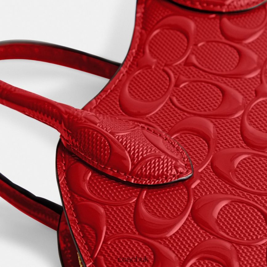 Coach Women LIP BAG IN SIGNATURE LEATHER B4/RED D0DL44239