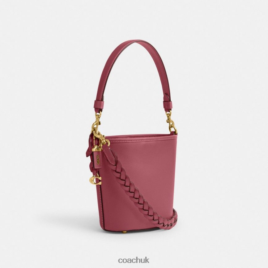 Coach Women DAKOTA BUCKET BAG 16 WITH BRAID B4/ROUGE D0DL4415