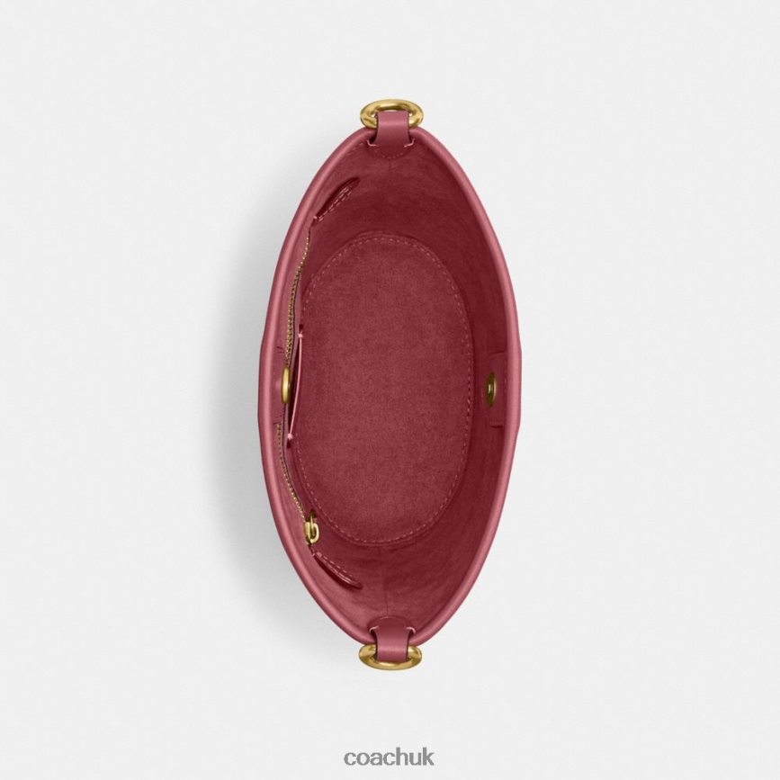 Coach Women DAKOTA BUCKET BAG 16 WITH BRAID B4/ROUGE D0DL4415