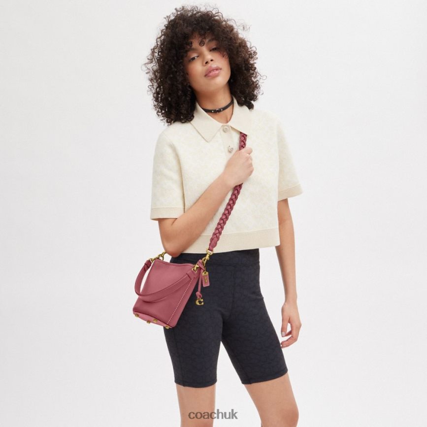 Coach Women DAKOTA BUCKET BAG 16 WITH BRAID B4/ROUGE D0DL4415