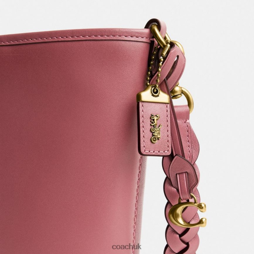 Coach Women DAKOTA BUCKET BAG 16 WITH BRAID B4/ROUGE D0DL4415