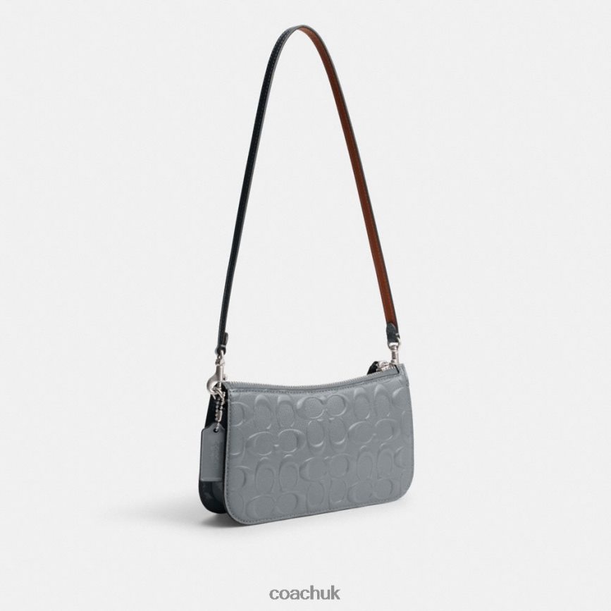 Coach Women PENN SHOULDER BAG IN SIGNATURE LEATHER LH/Grey Blue D0DL4467