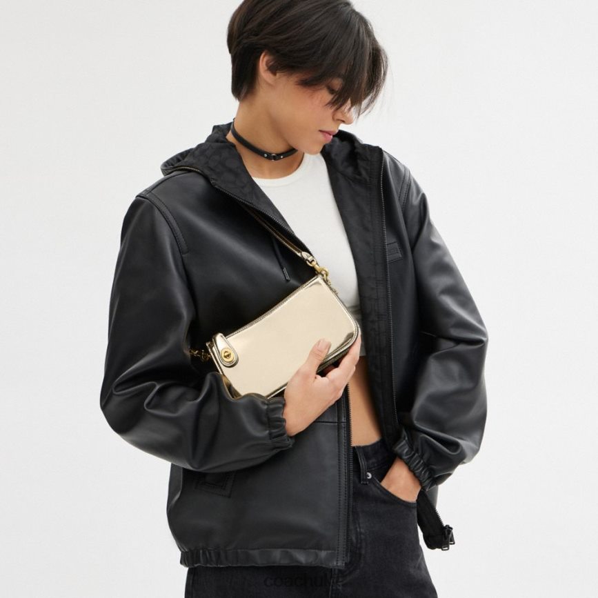 Coach Women PENN SHOULDER BAG IN SILVER METALLIC B4/Gold D0DL4468