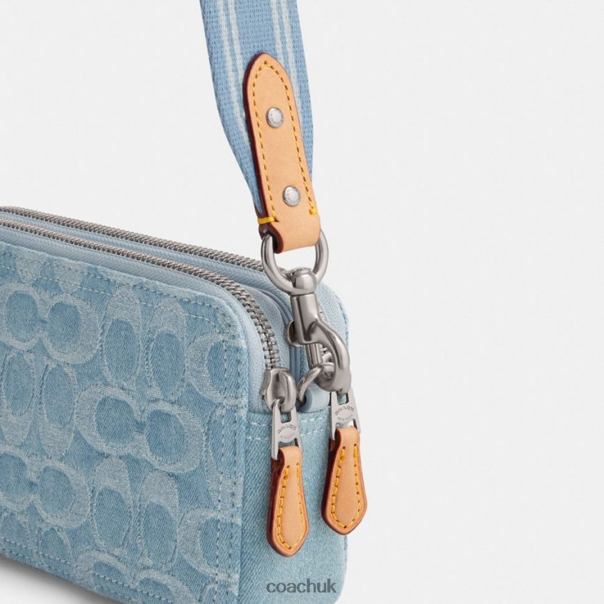 Coach Women KIRA CROSSBODY IN SIGNATURE DENIM LH/Pale Blue D0DL44312
