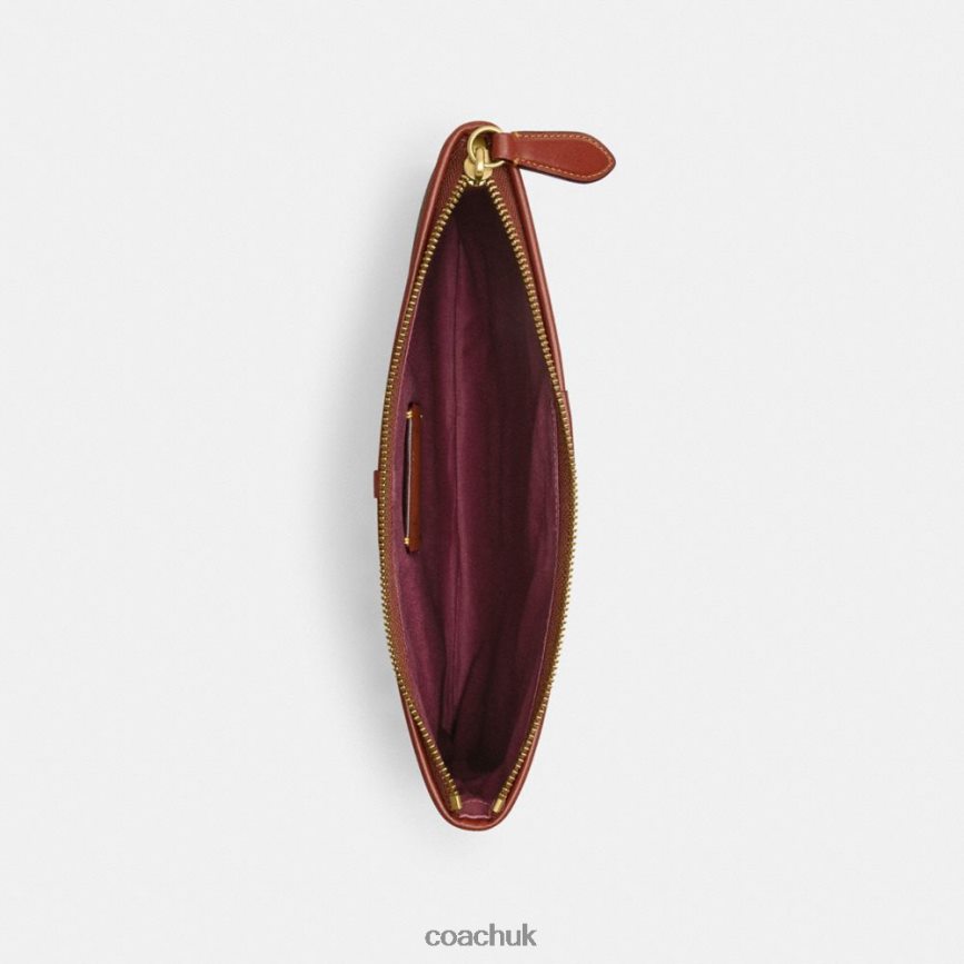 Coach Women POUCH 28 IN SIGNATURE CANVAS B4/Tan Rust D0DL44315