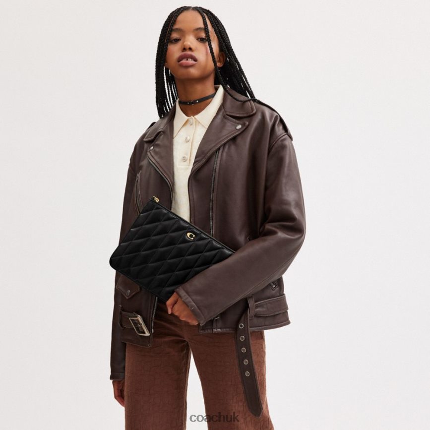 Coach Women POUCH 28 WITH PILLOW QUILTING B4/BLACK D0DL44308