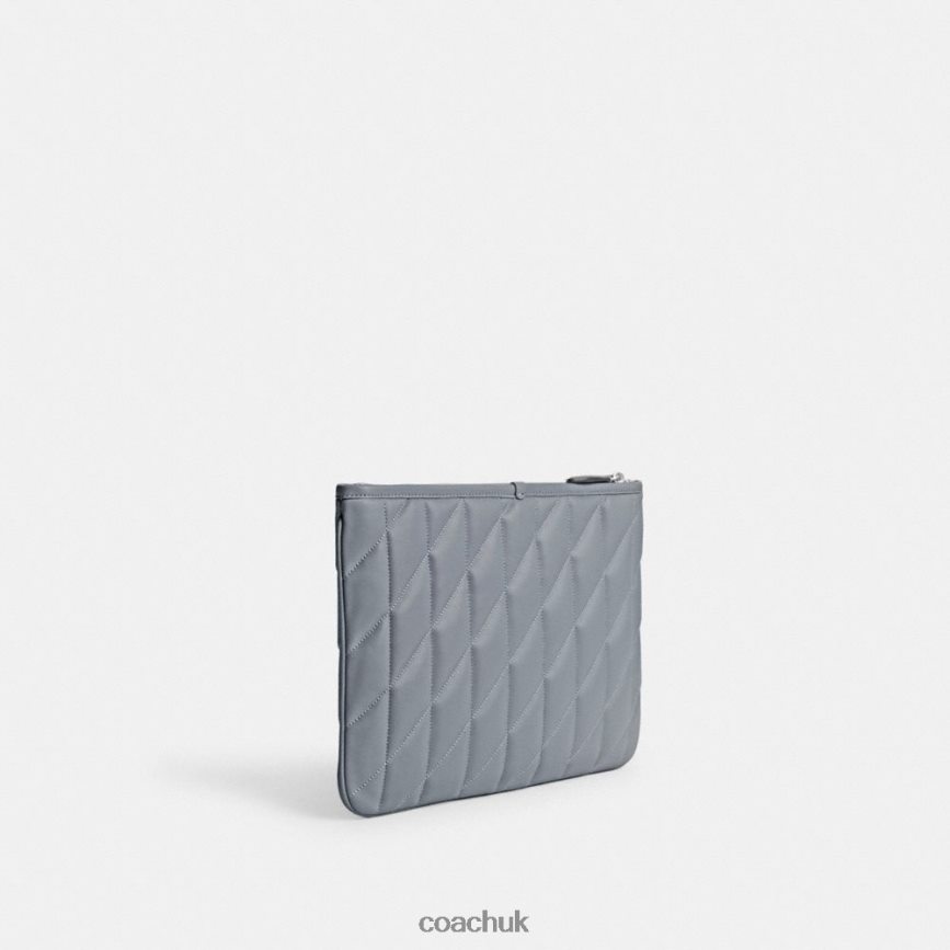 Coach Women POUCH 28 WITH PILLOW QUILTING LH/Grey Blue D0DL44309