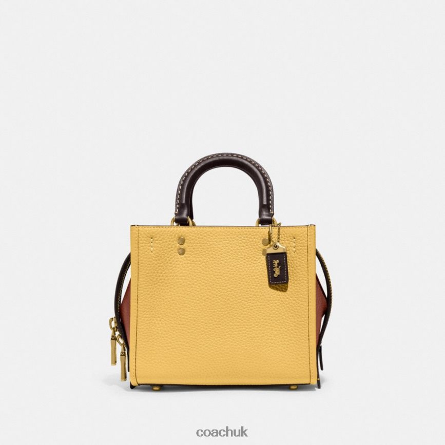 Coach Women ROGUE 20 IN COLORBLOCK REGENERATIVE LEATHER B4/Hay Multi D0DL4481