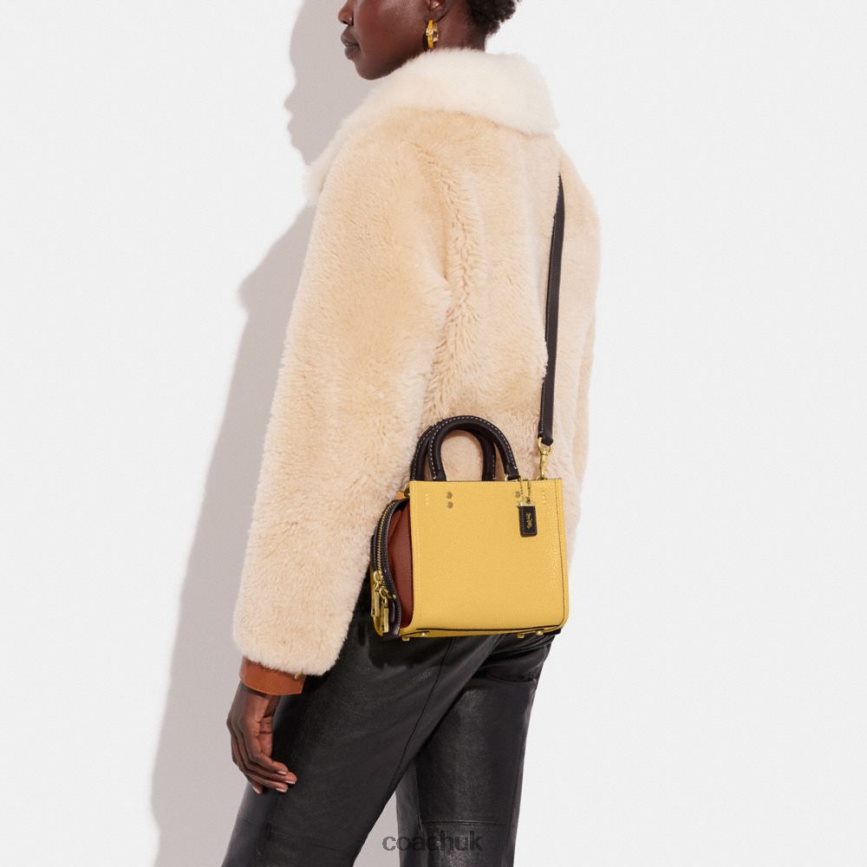 Coach Women ROGUE 20 IN COLORBLOCK REGENERATIVE LEATHER B4/Hay Multi D0DL4481