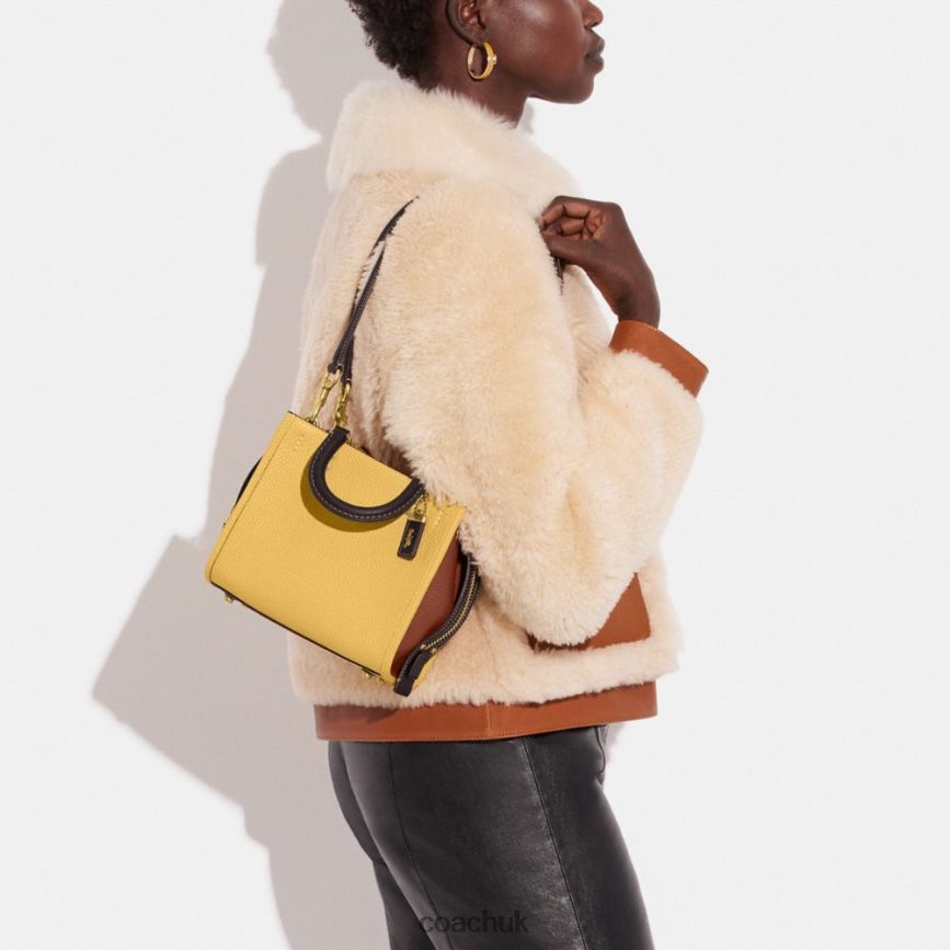 Coach Women ROGUE 20 IN COLORBLOCK REGENERATIVE LEATHER B4/Hay Multi D0DL4481