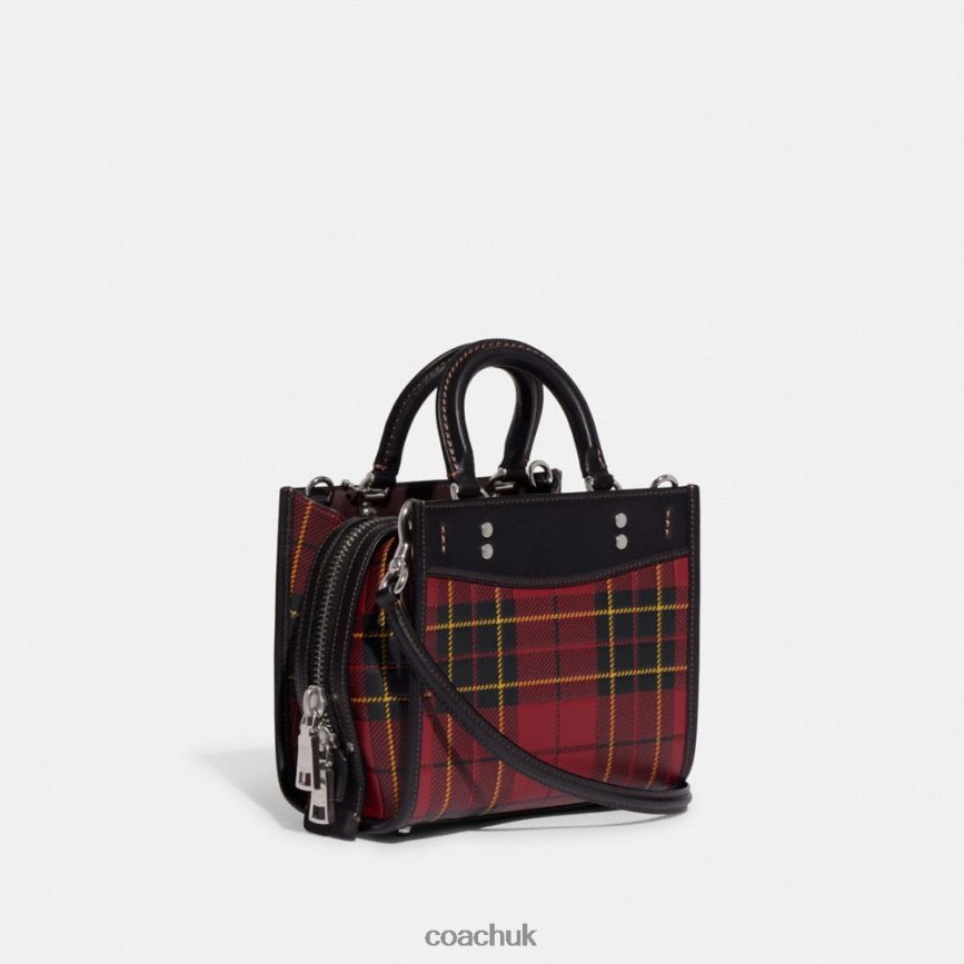 Coach Women ROGUE 20 WITH PLAID PRINT LH/Cherry Multi D0DL4483