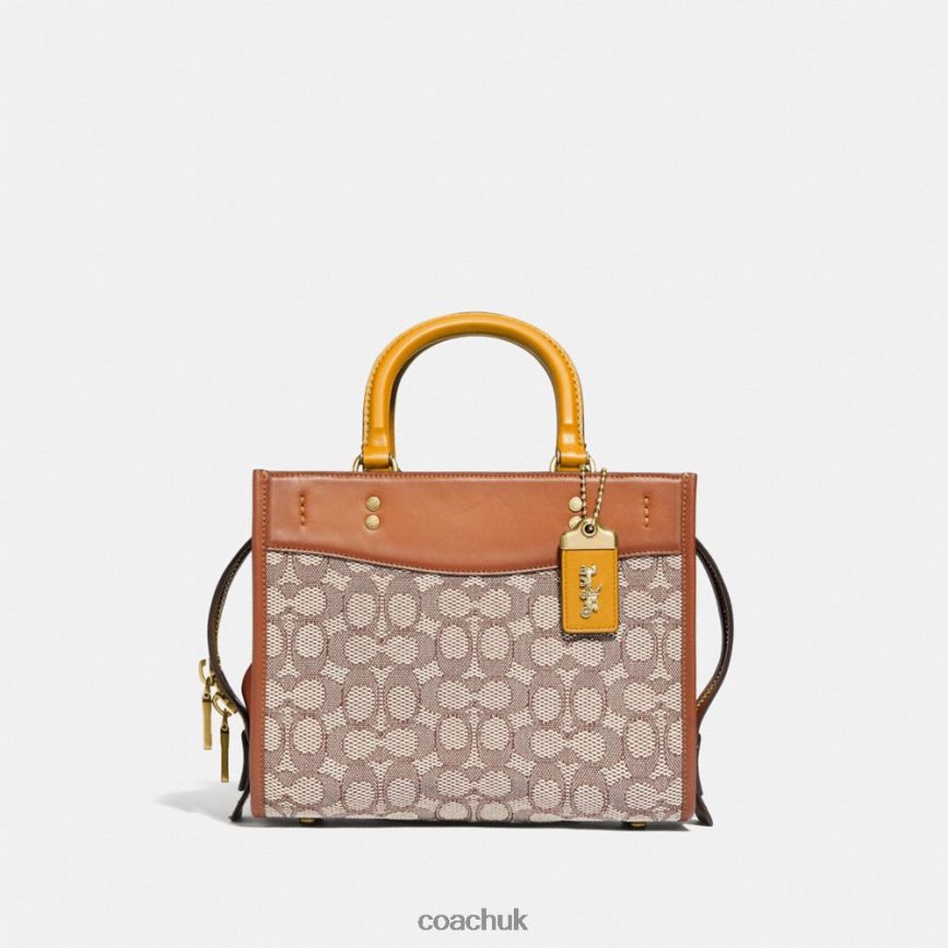 Coach Women ROGUE 25 IN SIGNATURE TEXTILE JACQUARD B4/Cocoa Burnished Amb D0DL4495