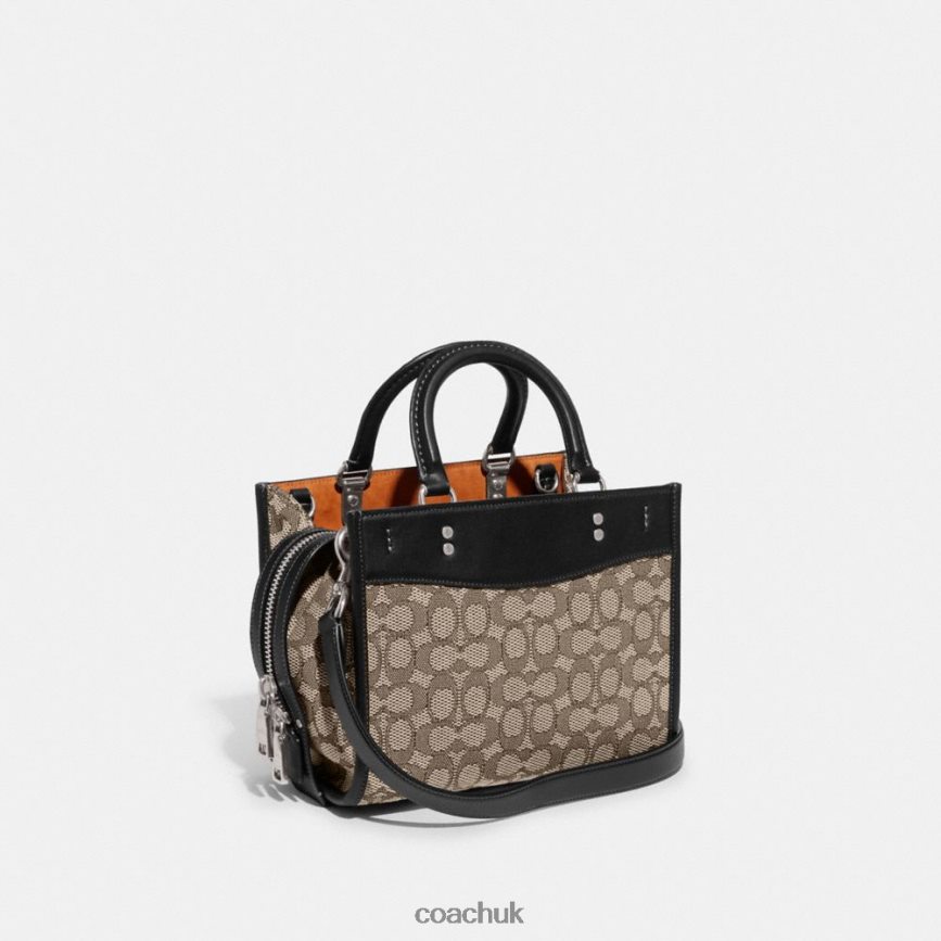 Coach Women ROGUE 25 IN SIGNATURE TEXTILE JACQUARD LH/Cocoa Black D0DL4476