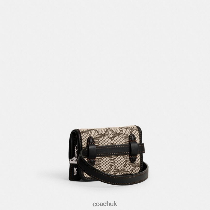 Coach Women BANDIT CARD CASE BELT BAG IN SIGNATURE JACQUARD LH/Cocoa Black D0DL44191