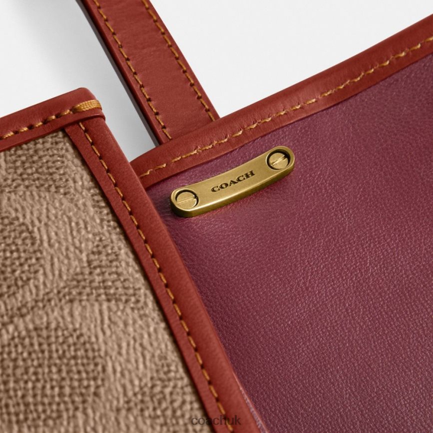 Coach Women COACH X MINT + SERF BANDIT CROSSBODY IN SIGNATURE CANVAS B4/Tan Rust D0DL44181