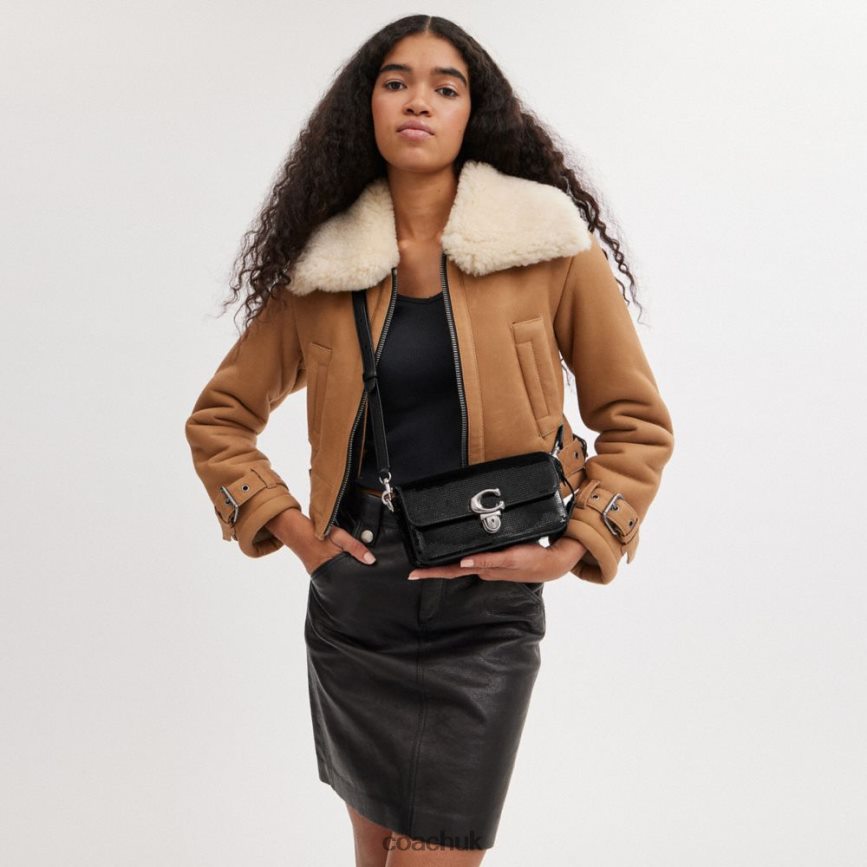 Coach Women STUDIO BAGUETTE BAG WITH SEQUINS LH/Black D0DL44183