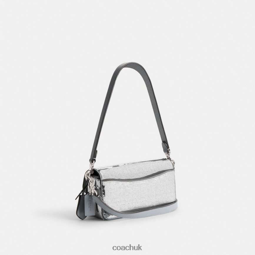 Coach Women STUDIO BAGUETTE BAG WITH SEQUINS LH/Silver D0DL44184