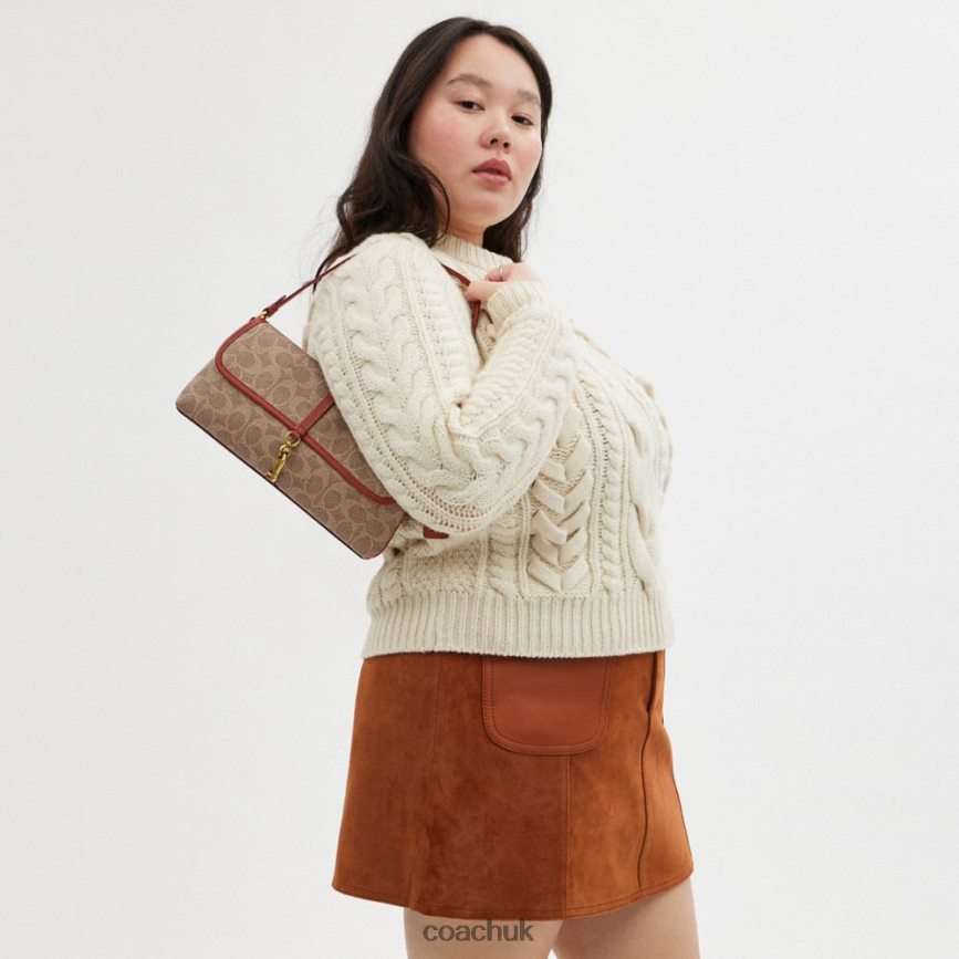 Coach Women HAMPTONS BAG IN SIGNATURE CANVAS B4/Tan Rust D0DL44257