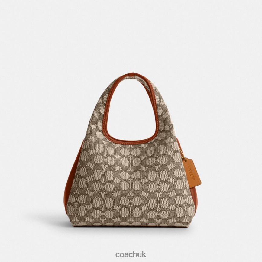 Coach Women LANA SHOULDER BAG 23 IN SIGNATURE JACQUARD B4/Cocoa Burnished Amb D0DL44272