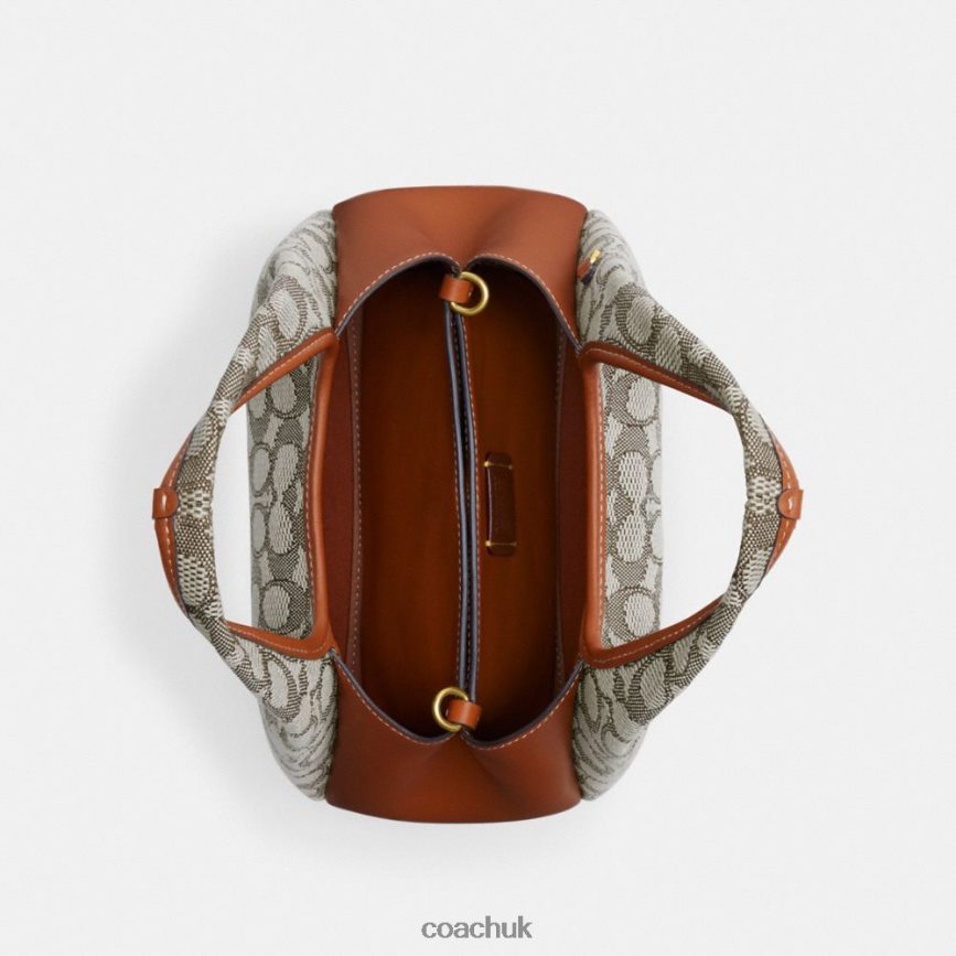 Coach Women LANA SHOULDER BAG 23 IN SIGNATURE JACQUARD B4/Cocoa Burnished Amb D0DL44272