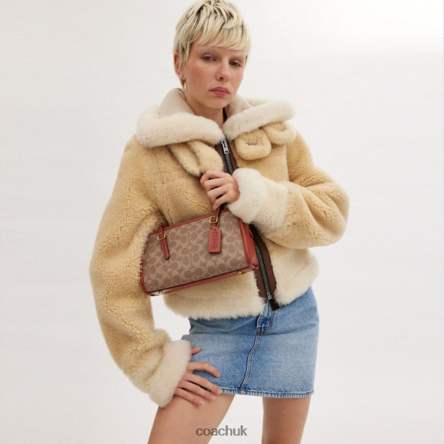 Coach Women SWING ZIP IN SIGNATURE CANVAS B4/Tan Rust D0DL44268