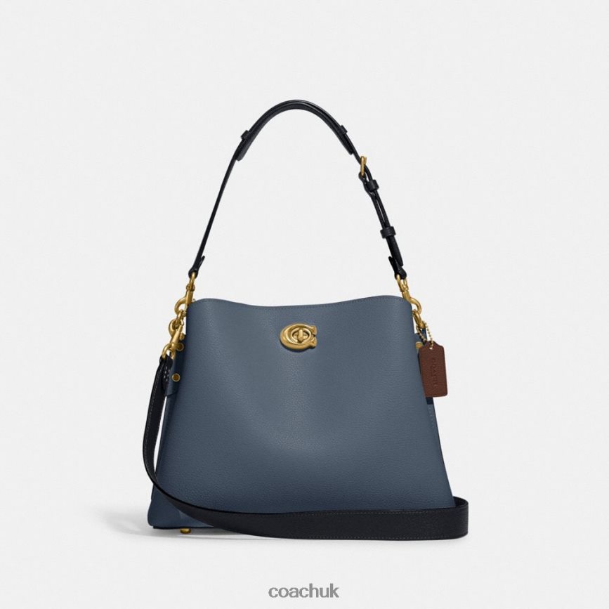 Coach Women WILLOW SHOULDER BAG IN COLORBLOCK B4/DENIM D0DL44265