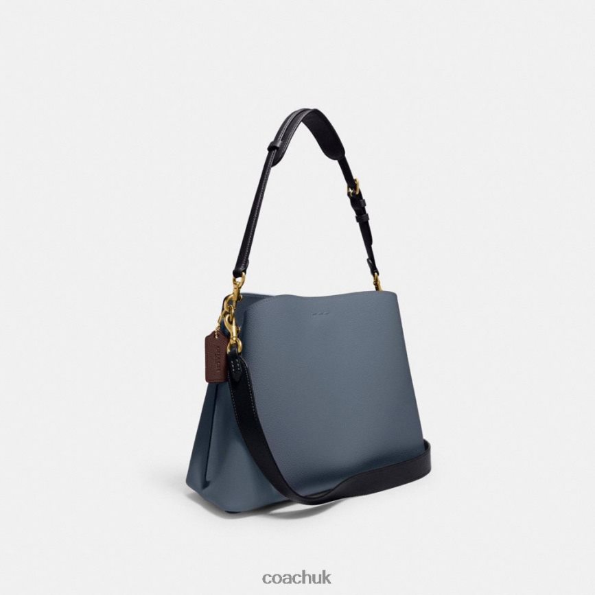 Coach Women WILLOW SHOULDER BAG IN COLORBLOCK B4/DENIM D0DL44265