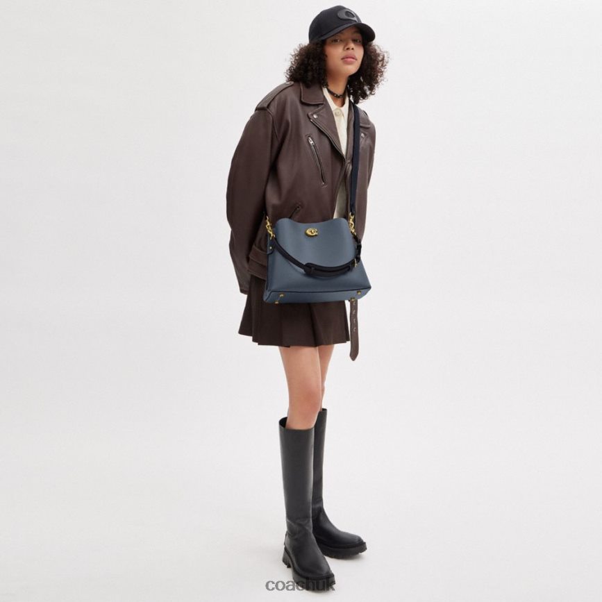 Coach Women WILLOW SHOULDER BAG IN COLORBLOCK B4/DENIM D0DL44265