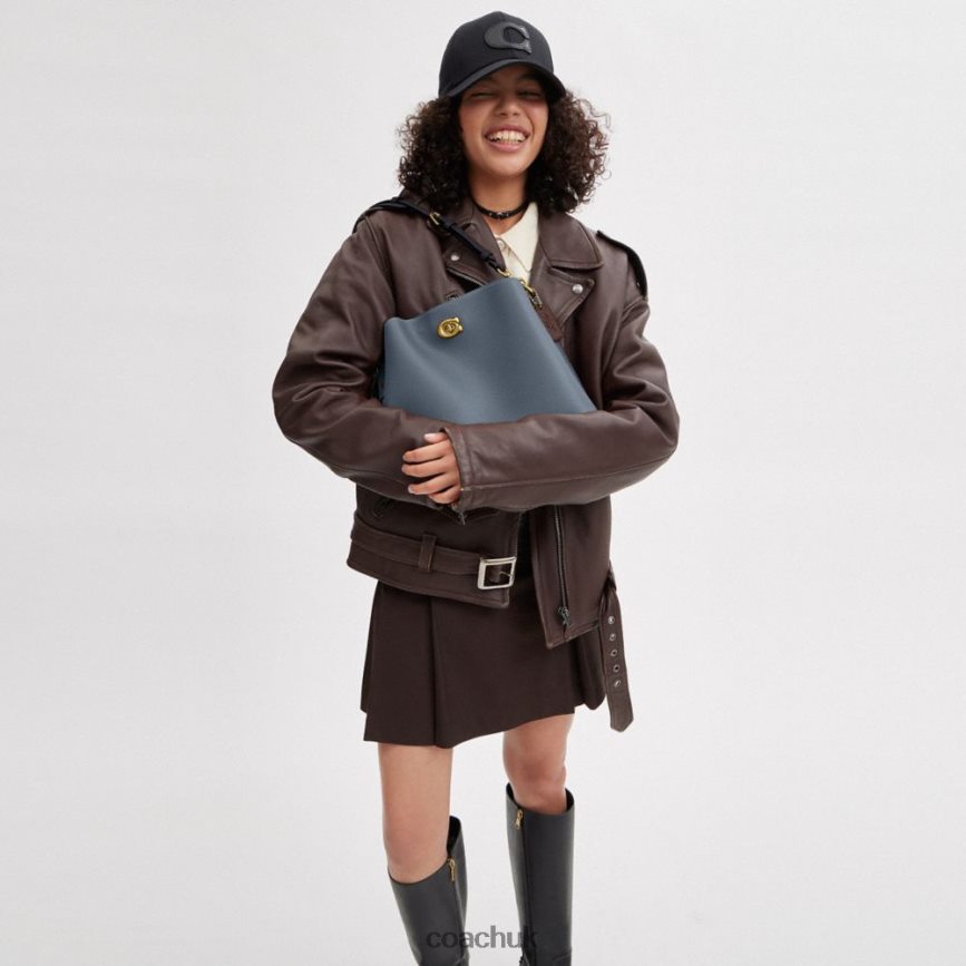 Coach Women WILLOW SHOULDER BAG IN COLORBLOCK B4/DENIM D0DL44265