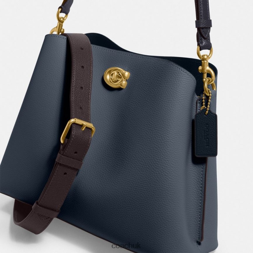 Coach Women WILLOW SHOULDER BAG IN COLORBLOCK B4/DENIM D0DL44265