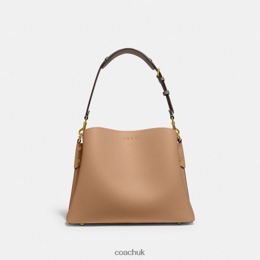 Coach Women WILLOW SHOULDER BAG IN COLORBLOCK B4/Toffee Multi D0DL44266