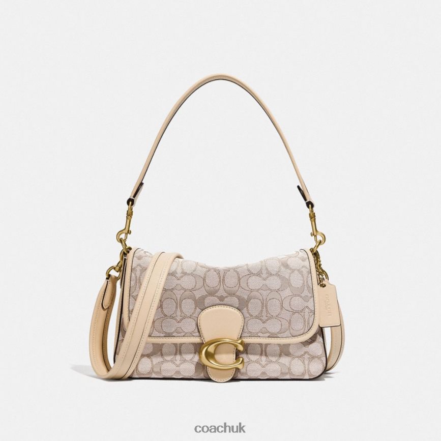 Coach Women SOFT TABBY SHOULDER BAG IN SIGNATURE JACQUARD B4/Stone Ivory D0DL44128