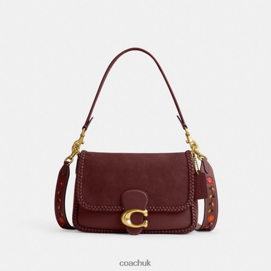Coach Women SOFT TABBY SHOULDER BAG WITH BRAID B4/WINE D0DL44129