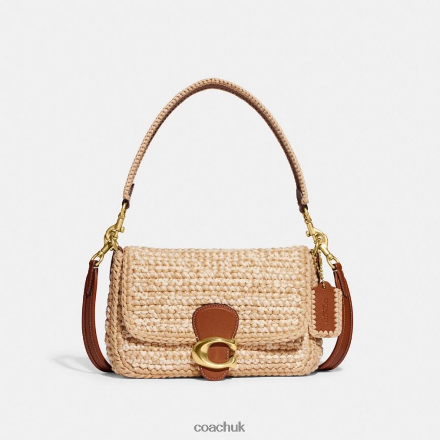 Coach Women SOFT TABBY SHOULDER BAG WITH CROCHET B4/Ivory Multi D0DL44131
