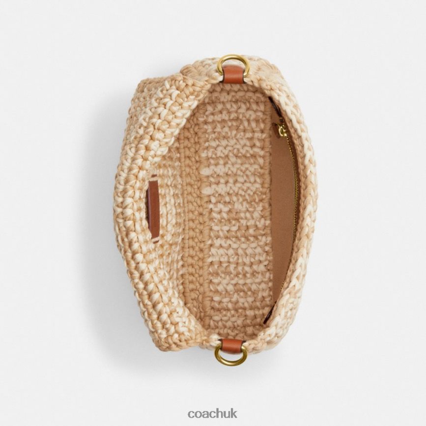 Coach Women SOFT TABBY SHOULDER BAG WITH CROCHET B4/Ivory Multi D0DL44131