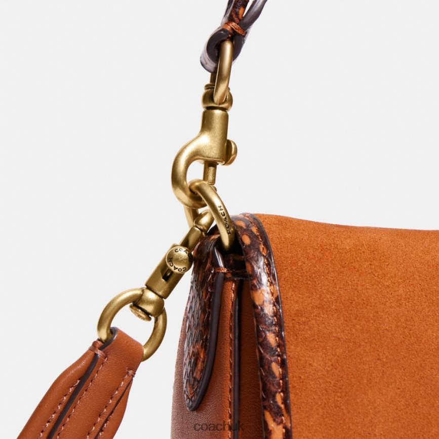 Coach Women SOFT TABBY SHOULDER BAG WITH SNAKESKIN DETAIL B4/Burnished Amber D0DL44120