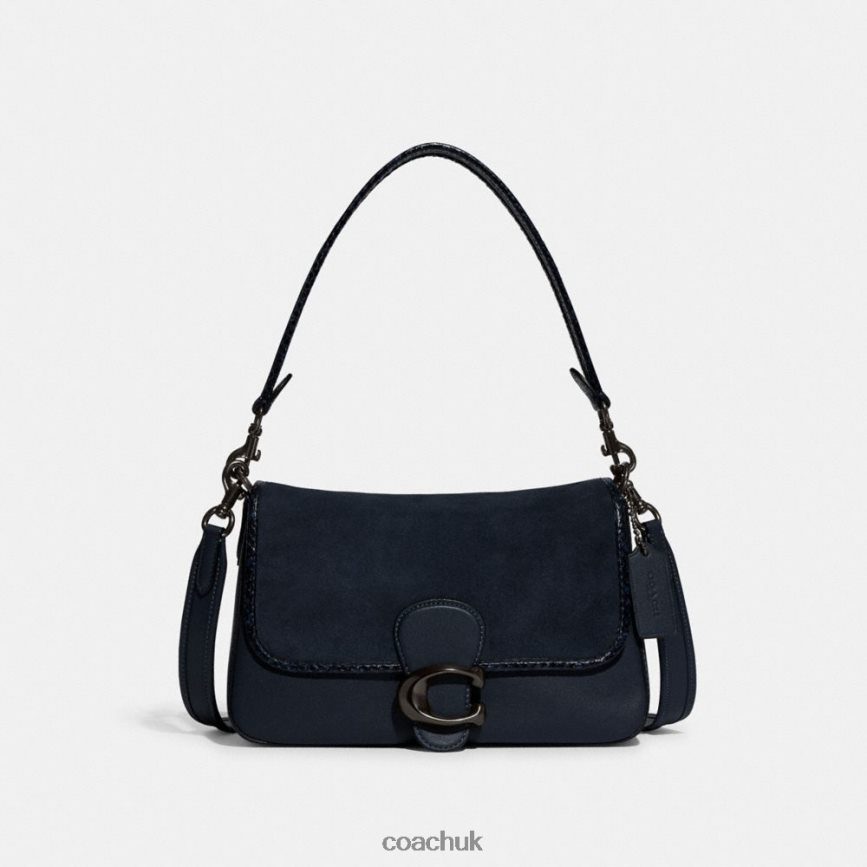 Coach Women SOFT TABBY SHOULDER BAG WITH SNAKESKIN DETAIL V5/Midnight Navy D0DL44121