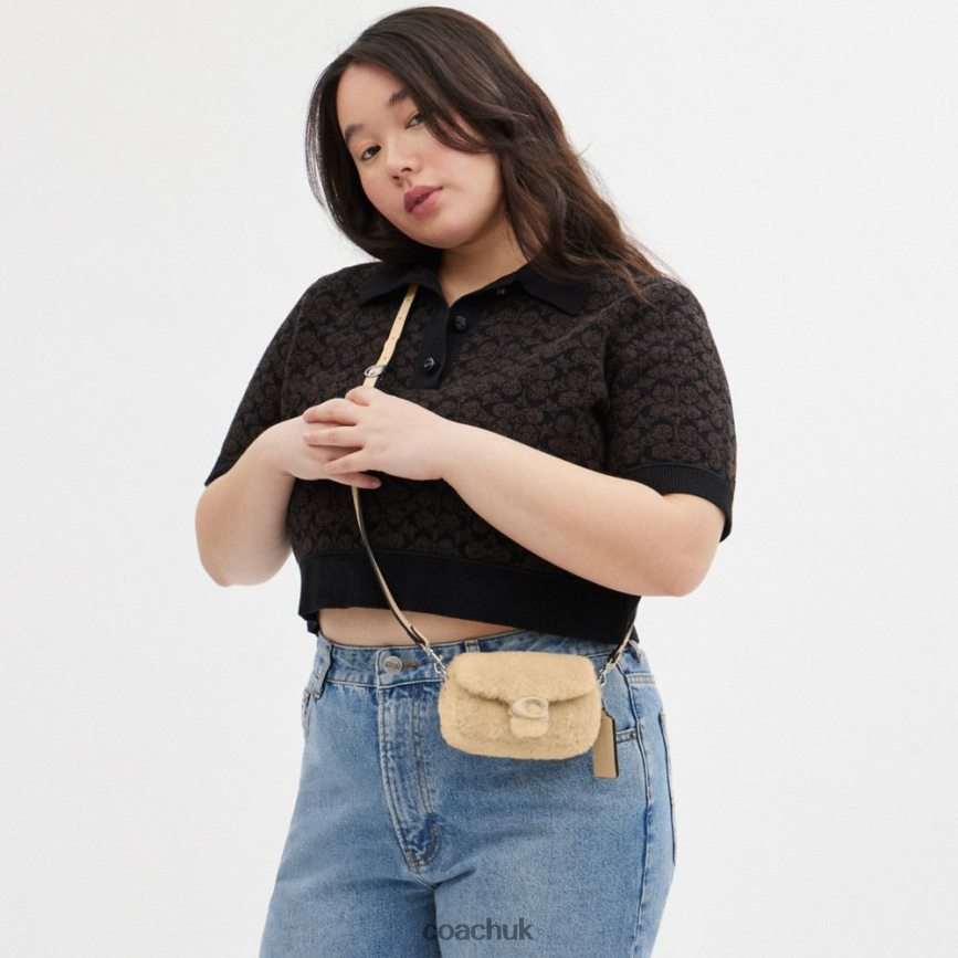 Coach Women TABBY 12 IN SHEARLING LH/Cream D0DL4497