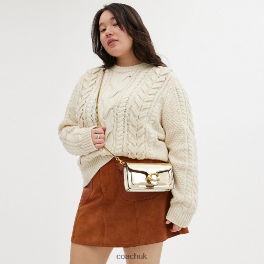 Coach Women TABBY CROSSBODY IN SILVER METALLIC B4/Gold D0DL44111