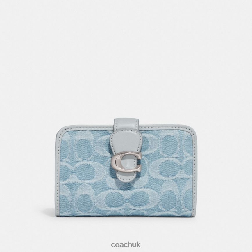 Coach Women TABBY MEDIUM WALLET IN SIGNATURE DENIM LH/Pale Blue D0DL44156