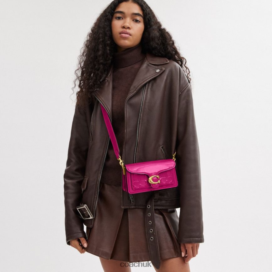 Coach Women TABBY SHOULDER BAG 20 IN SIGNATURE LEATHER B4/MAGENTA D0DL44146