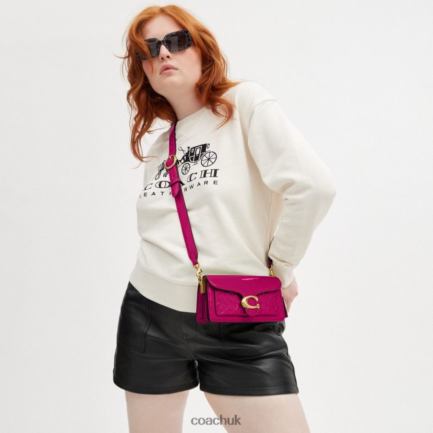 Coach Women TABBY SHOULDER BAG 20 IN SIGNATURE LEATHER B4/MAGENTA D0DL44146