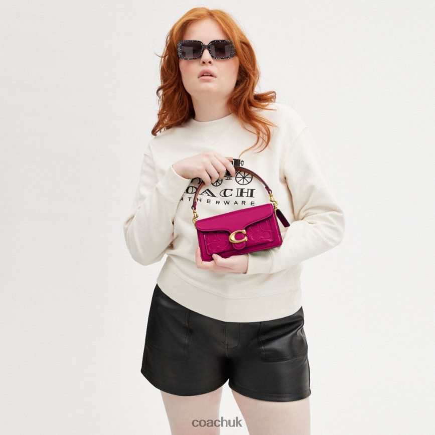Coach Women TABBY SHOULDER BAG 20 IN SIGNATURE LEATHER B4/MAGENTA D0DL44146