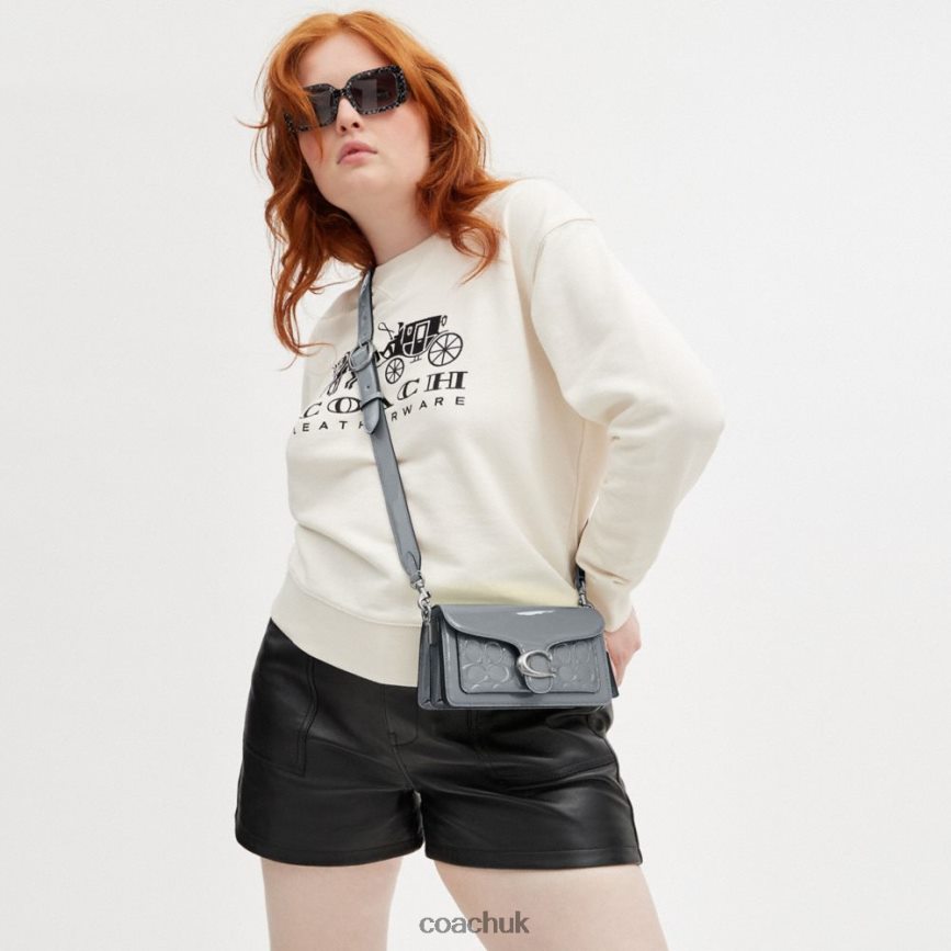 Coach Women TABBY SHOULDER BAG 20 IN SIGNATURE LEATHER LH/Grey Blue D0DL44105