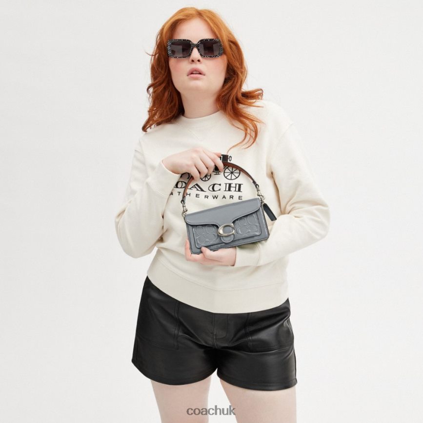 Coach Women TABBY SHOULDER BAG 20 IN SIGNATURE LEATHER LH/Grey Blue D0DL44105