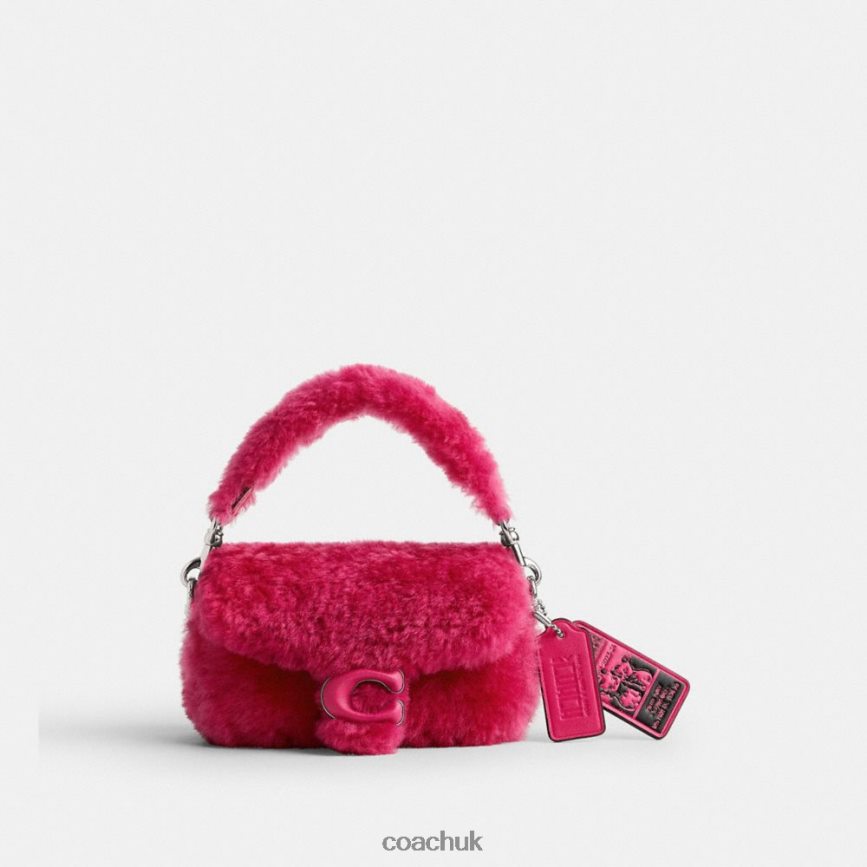 Coach Women THE LIL NAS X DROP TABBY 12 IN SHEARLING LH/Bright Fuchsia D0DL4498