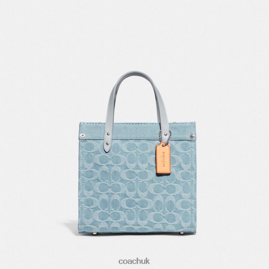 Coach Women FIELD TOTE 22 IN SIGNATURE DENIM LH/Pale Blue D0DL44302
