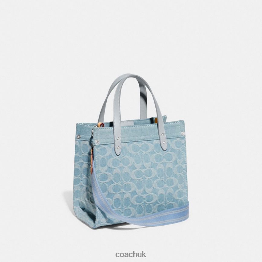 Coach Women FIELD TOTE 22 IN SIGNATURE DENIM LH/Pale Blue D0DL44302