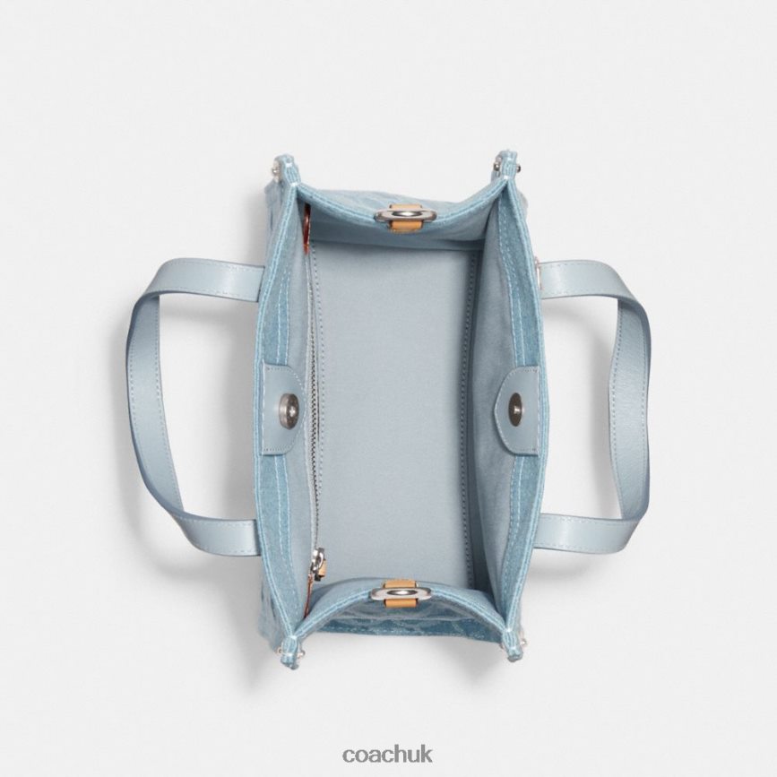 Coach Women FIELD TOTE 22 IN SIGNATURE DENIM LH/Pale Blue D0DL44302